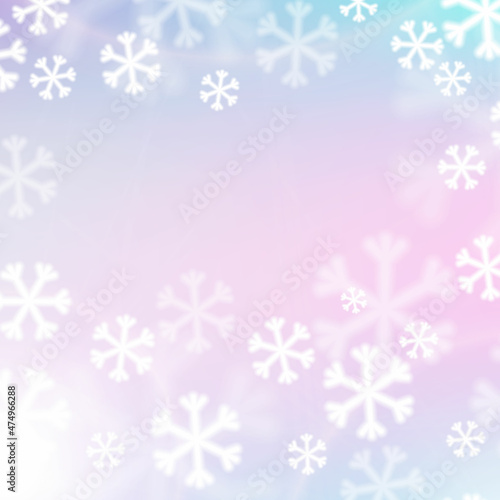 Christmas winter frosty background  snowflakes on pastel colors gradients