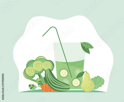 healthy juice with vegetables