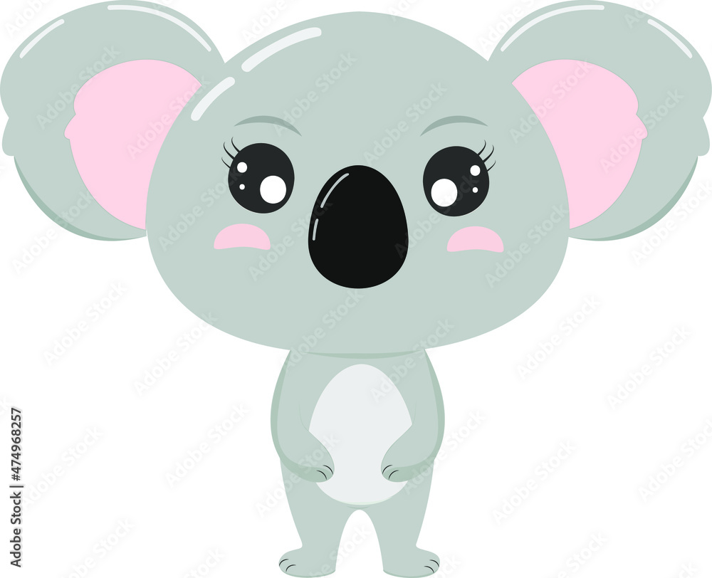 Cute cartoon koala on a white background. Vector illustration Cute cartoon koala on a white background. Vector illustration