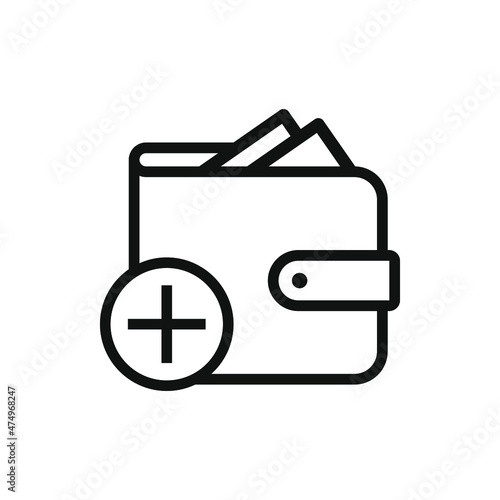 Top-up wallet icon concept isolated on white background. Vector illustration