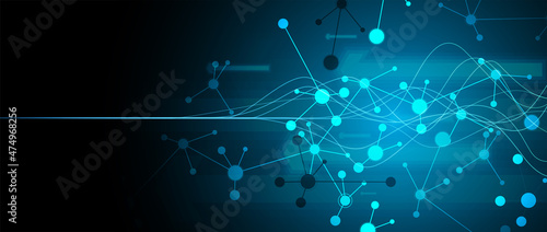 Neural network concept. Connected cells with links. High technology process. Abstract background