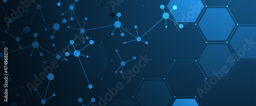 Neural network concept. Connected cells with links. High technology process. Abstract background