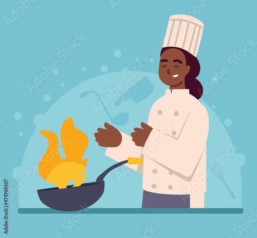 Wallpaper Mural woman chef cooking Torontodigital.ca