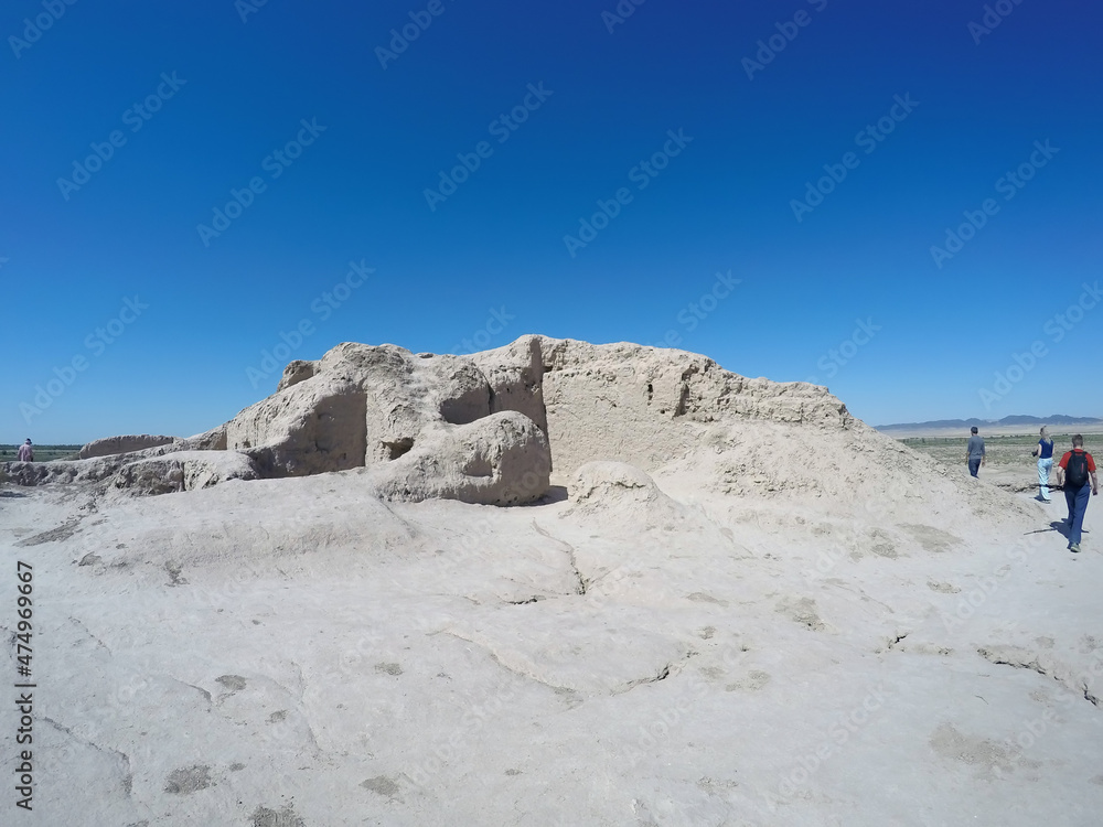 ruins of fortress ancient Khorezm, in the Kyzylkum desert in Uzbekistan.. ruins of fortress ancient Khorezm, in the Kyzylkum desert in Uzbekistan..