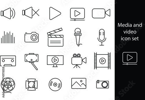 perfect video and media icons set