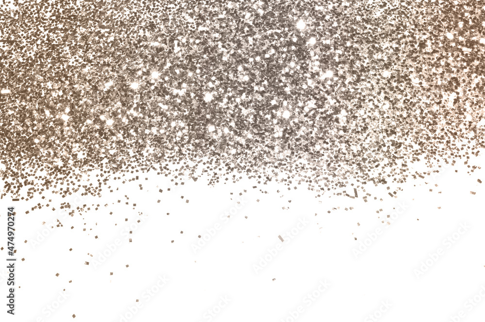 Background with gold glitter on white background for your design Background with gold glitter on white background for your design
