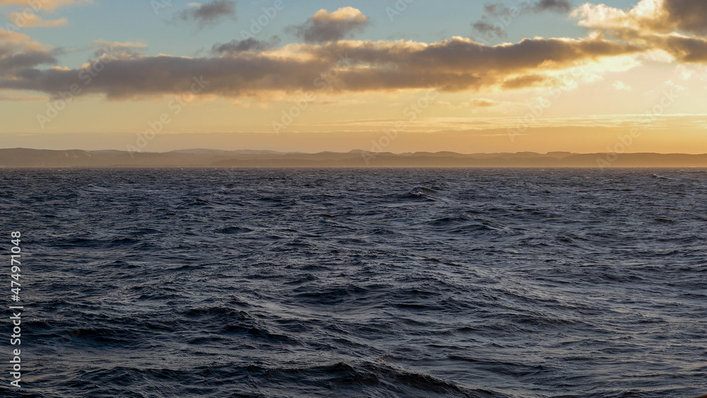 sunset in the barents sea