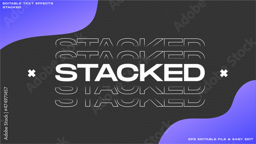 Stacked Text Editable Text Effect