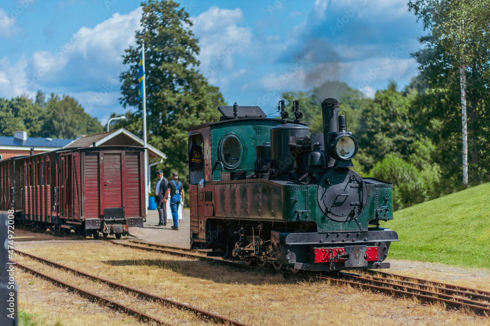 An old train from an old railroad and train museum in Ohs, Sweden An old train from an old railroad and train museum in Ohs, Sweden