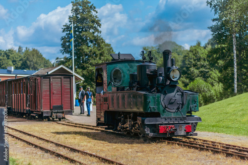 An old train from an old railroad and train museum in Ohs, Sweden