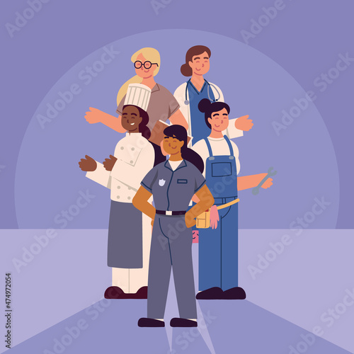 women workers in uniform