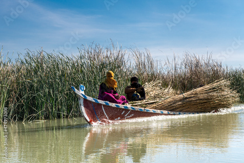 Mesopotamian / Iraqi Marshes with the so called Marsh Arabs photo