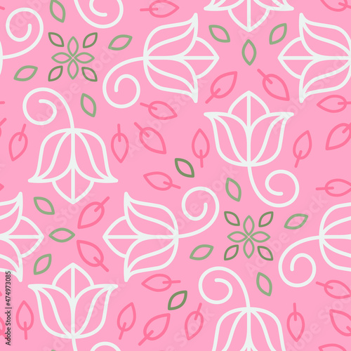 Floral indian ornament seamless pattern design