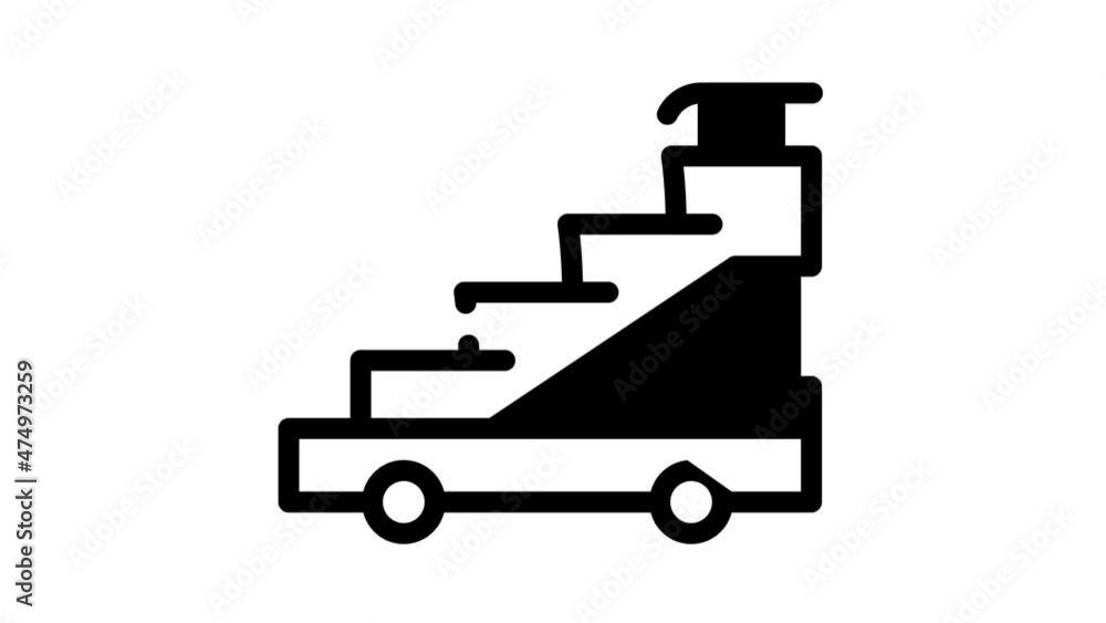 airport ladder animated line icon airport ladder sign. isolated on white background airport ladder animated line icon airport ladder sign. isolated on white background