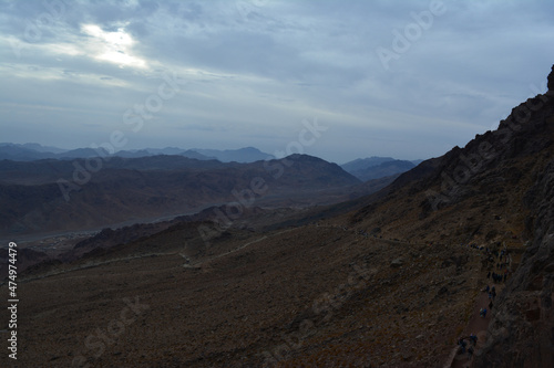 Egypt. View from Mount Sinai in the morning at sunrise.