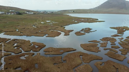 Top view of the salt marshes at Northton on the Isle of Harris, Outer Hebrides, Scotland photo