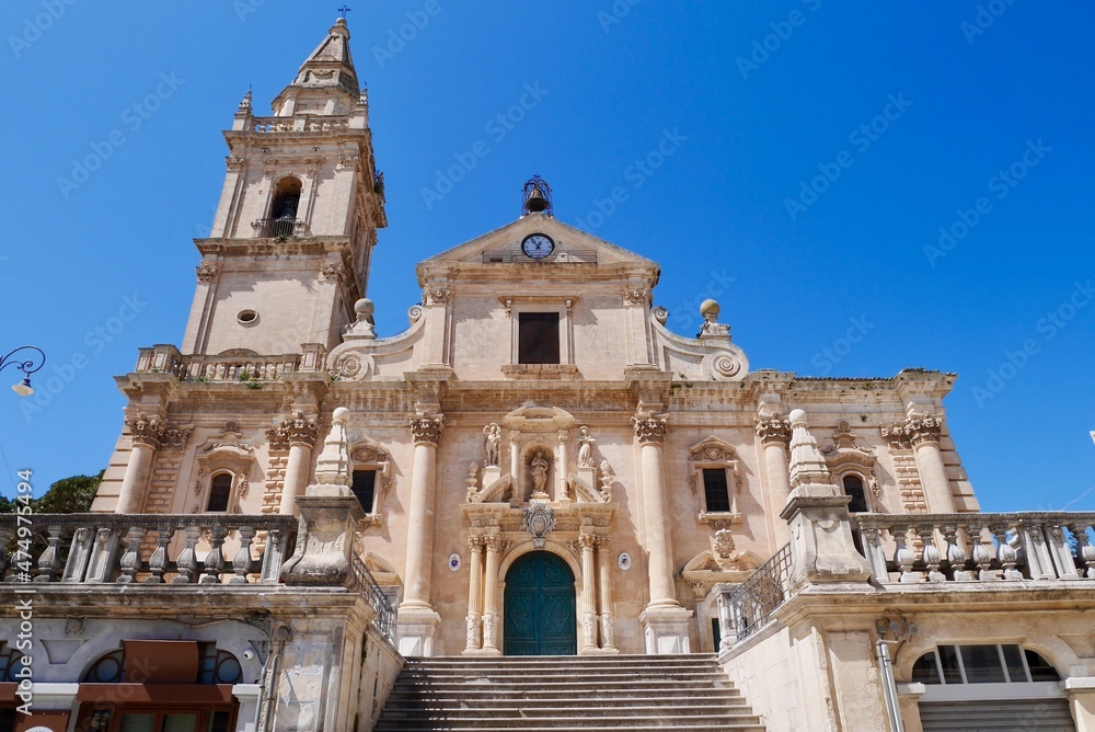Cattedrale di San Giovanni Battista (St. John Cathedral) in Baroque town Ragusa, Sicily, Italy.