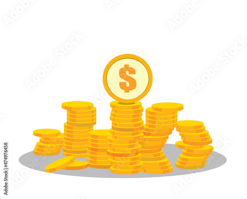 pile of dollar coins vector illustration eps10