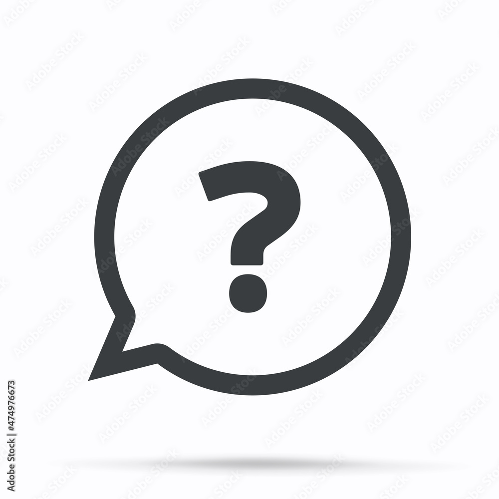 Question mark sign icon. Help symbol. FAQ sign. Flat design style Question mark sign icon. Help symbol. FAQ sign. Flat design style