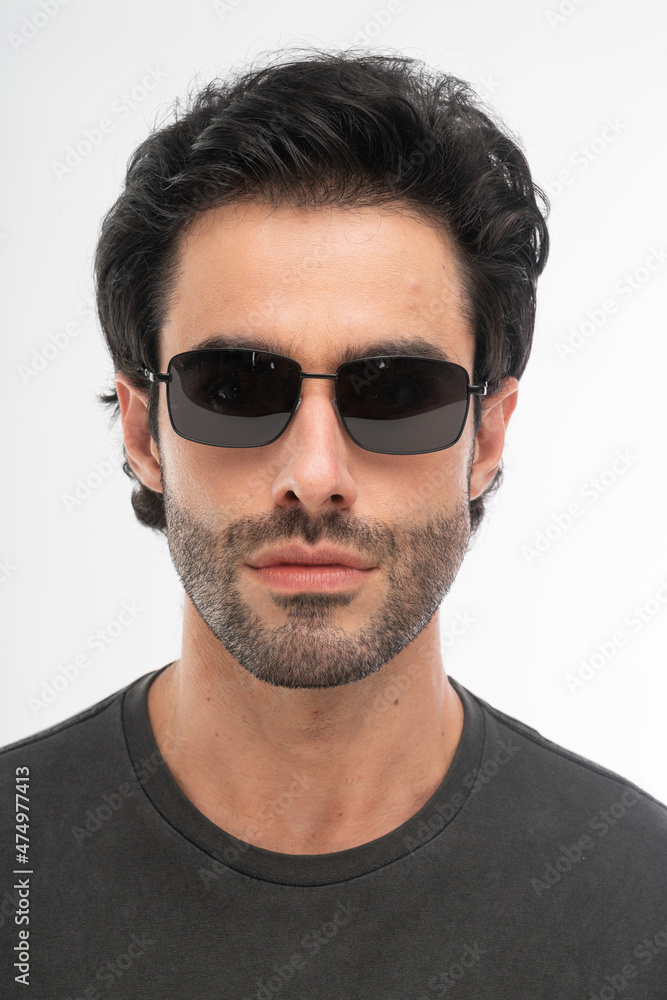 man with glasses, studio shot. man with glasses, studio shot.