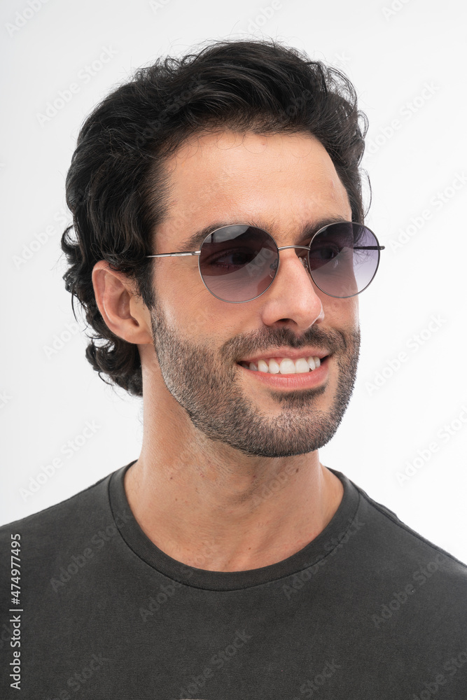 man with glasses, studio shot. man with glasses, studio shot.