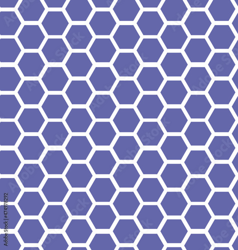 honeycomb seamless pattern of purple hexagons, very peri color trend 2022, vector background