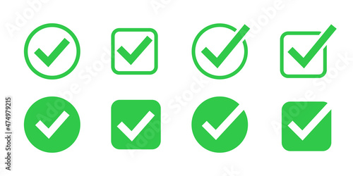 Free Download Check mark tick icon. Correct choice signs. Checkmark green positive element. Stock vector - GFXLoad