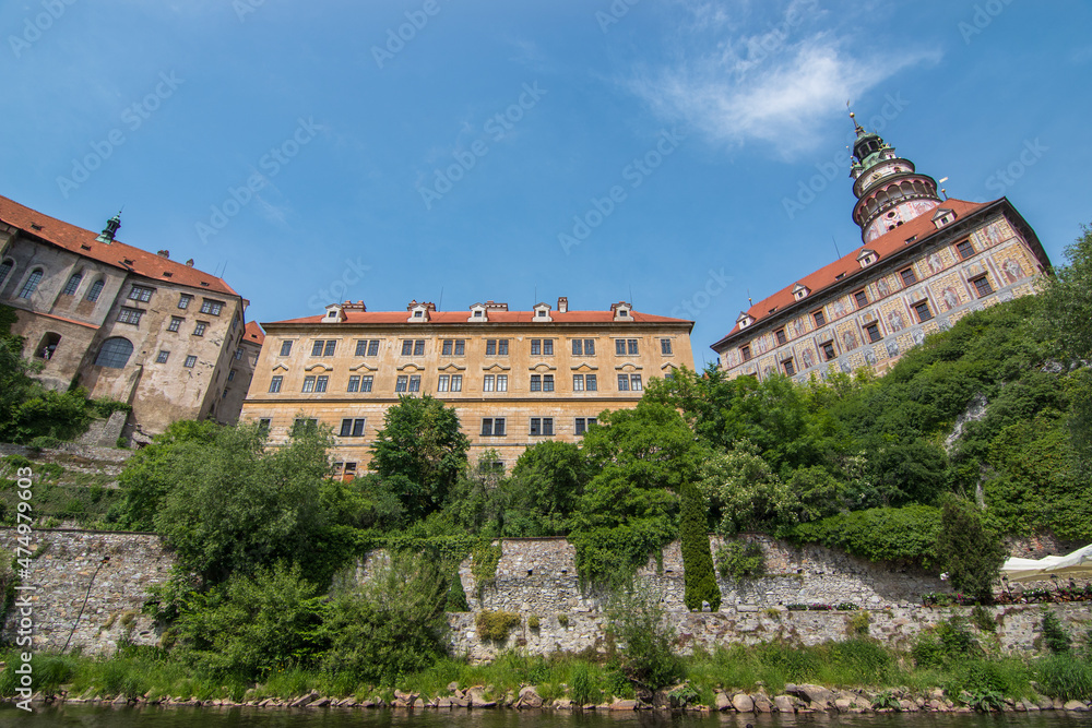 Day view of Cesky Krumlov and it's castle by the Vltava river - Cesky Krumlov, Czech Republic