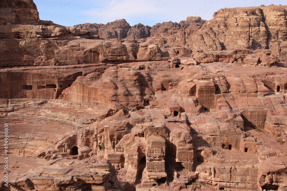 View of Roman Theatre and Street of Facades (Petra) View of Roman Theatre and Street of Facades (Petra)