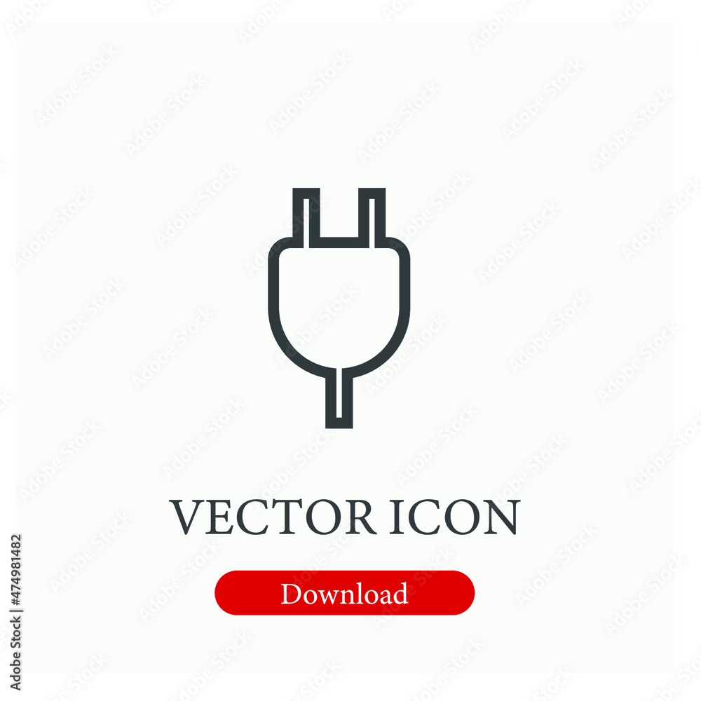 Socket vector icon. Editable stroke. Symbol in Line Art Style for Design, Presentation, Website or Apps Elements, Logo. Pixel vector graphics - Vector