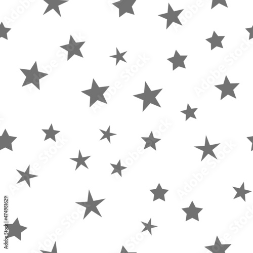 Stars seamless pattern. Random star icons  space sky night design.