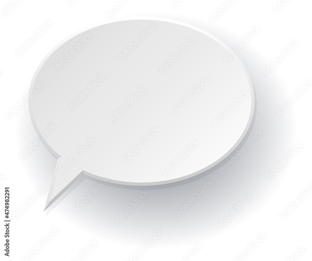 Paper speech bubble. White empty text balloon Paper speech bubble. White empty text balloon