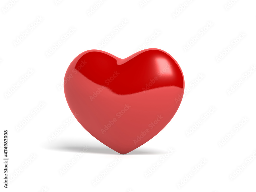 Red heart isolated on white background. 3d illustration. Valentine's day. Red heart isolated on white background. 3d illustration. Valentine's day.