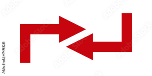 Opposite direction of arrow Icon in flat design on white background, vector illustraton.