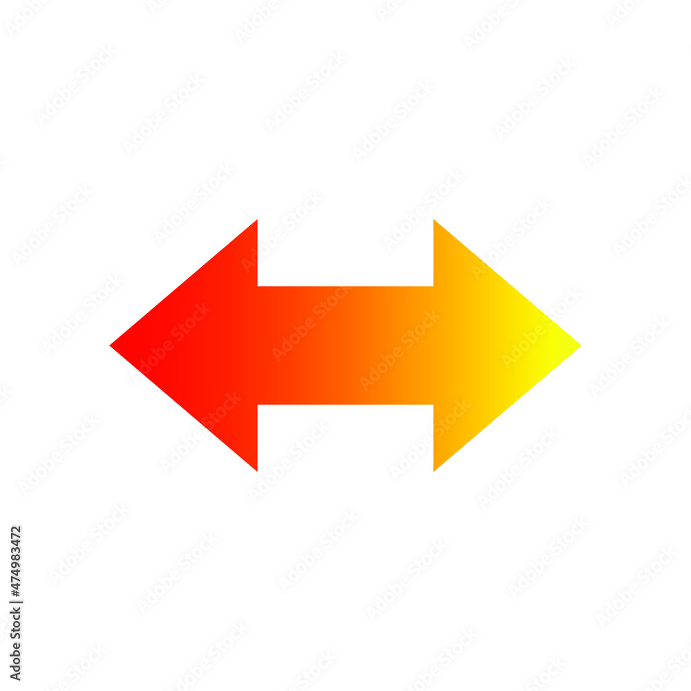 Double arrow icon, two side simple icon vector,Double arrow Isolated on white backgound Double arrow icon, two side simple icon vector,Double arrow Isolated on white backgound
