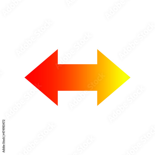 Double arrow icon, two side simple icon vector,Double arrow Isolated on white backgound
