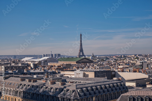 View of the Eiffel Tower from a Rooftop - Paris, France