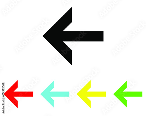 Go back left arrow icon. Return arrow icon sign symbol in trendy flat style. Set elements in colored icons. Left vector icon illustration isolated on white background