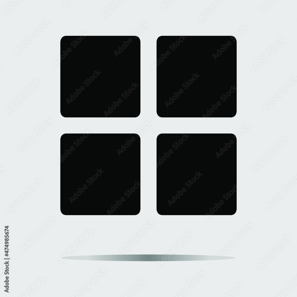 Vector navigation menu UI icon. Four squares icon. Signs and symbols collection icon for web site design, logo, app, UI isolated on gray background Vector navigation menu UI icon. Four squares icon. Signs and symbols collection icon for web site design, logo, app, UI isolated on gray background