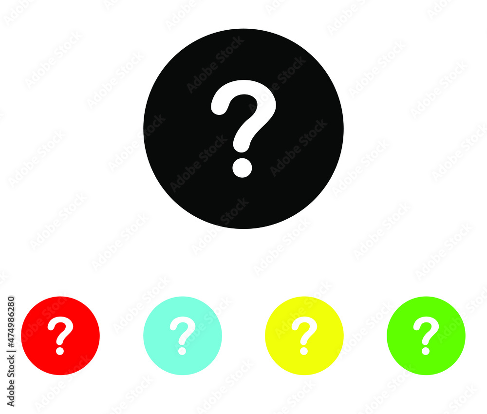 Question Mark Icon in Circle - Vector, Sign and symbol for web site design, logo, app, UI. Set elements in colored icons. Question mark icon illustration on white background Question Mark Icon in Circle - Vector, Sign and symbol for web site design, logo, app, UI. Set elements in colored icons. Question mark icon illustration on white background