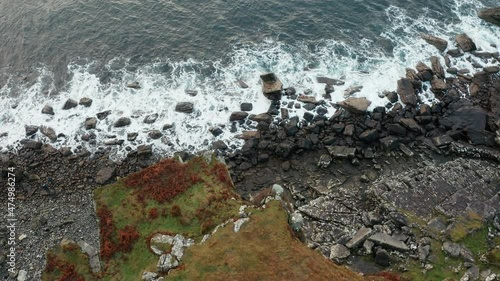 Floating water at seaside at Elgol Beach, Isle of Skye, Scotland
