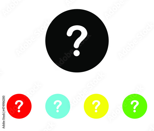 Question Mark Icon in Circle - Vector, Sign and symbol for web site design, logo, app, UI. Set elements in colored icons. Question mark icon illustration on white background