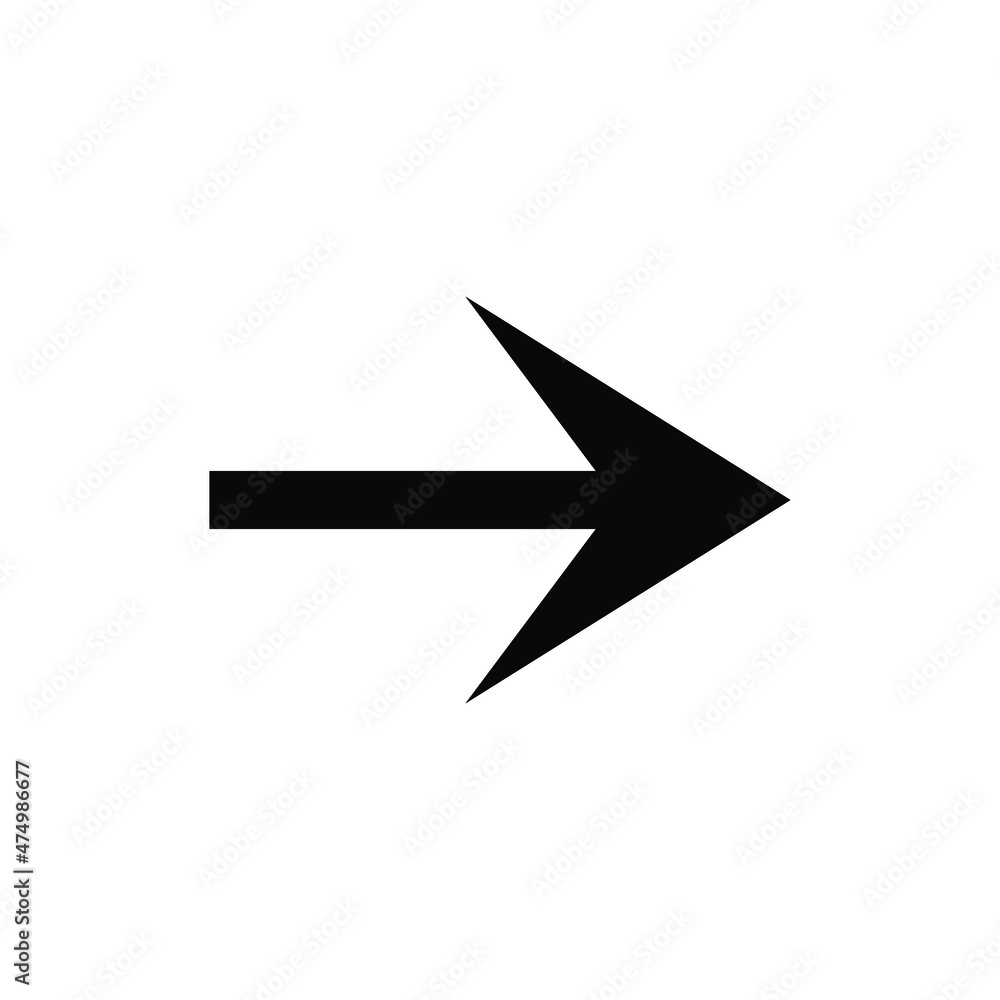 Arrow icon vector. Right arrow icon illustration on white background Arrow icon vector. Right arrow icon illustration on white background