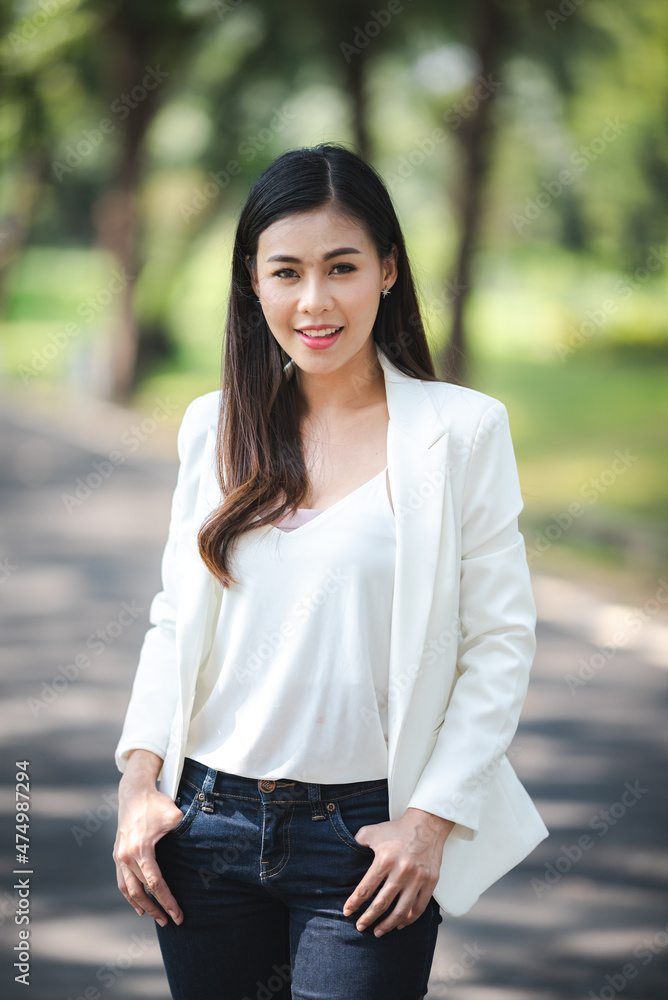 young Asian business woman are smiling and happy lifestyle, outdoor beautiful pretty portrait young Asian business woman are smiling and happy lifestyle, outdoor beautiful pretty portrait