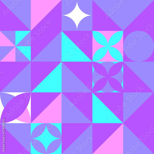 Abstract geometric monochrome background. Very peri color of the year 2022. Colorful pastel tiles. Mosaic vector pattern