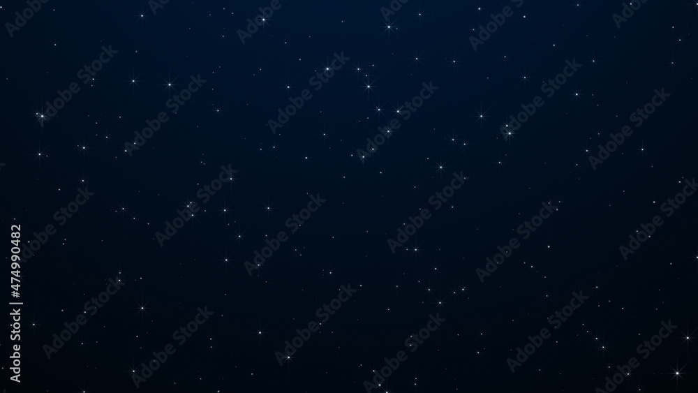 Night starry skies with twinkl or blink stars background. Space backdrop