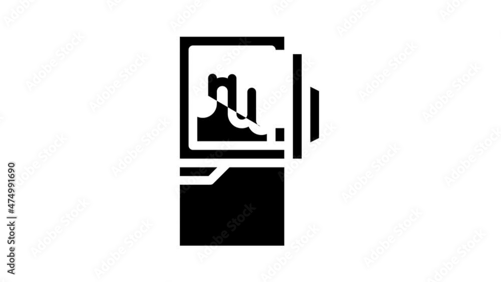 defrosting refrigerator animated glyph icon defrosting refrigerator sign. isolated on white background defrosting refrigerator animated glyph icon defrosting refrigerator sign. isolated on white background