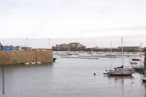 View of Saint Peter Port Harbour in the morning, Guernsey
