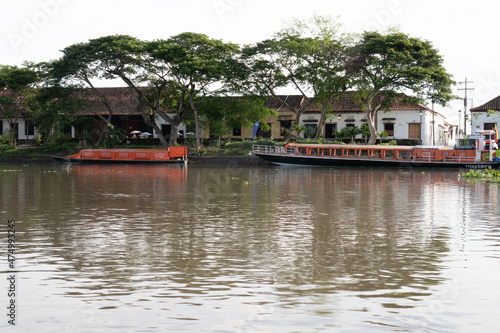 Boats docked in the bank of the Magdalena River