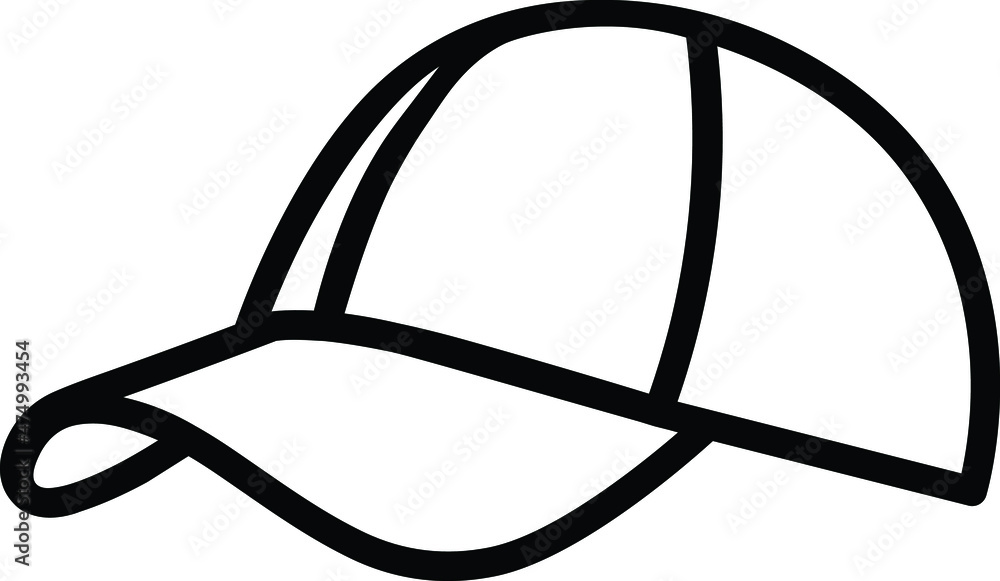 Baseball cap vector illustration, line